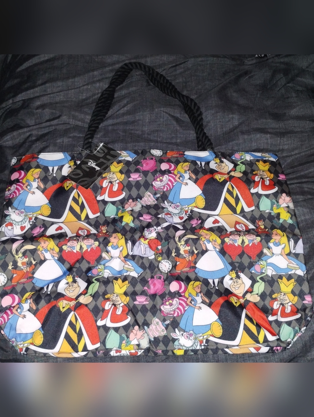 Disney Alice in Wonderland Character Large Collage Tote NWT